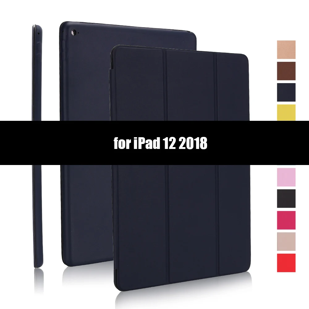 Ультратонкий смарт-чехол для ipad Pro 12,9 12," Магнитный из искусственной кожи складной чехол-книжка s для ipad 12,9 - Цвет: Dark Blue-2