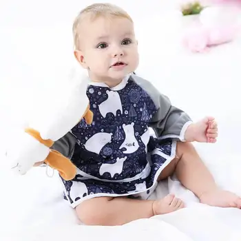 

Spring and autumn children's waterproof smock baby long-sleeved reverse smock comfortable