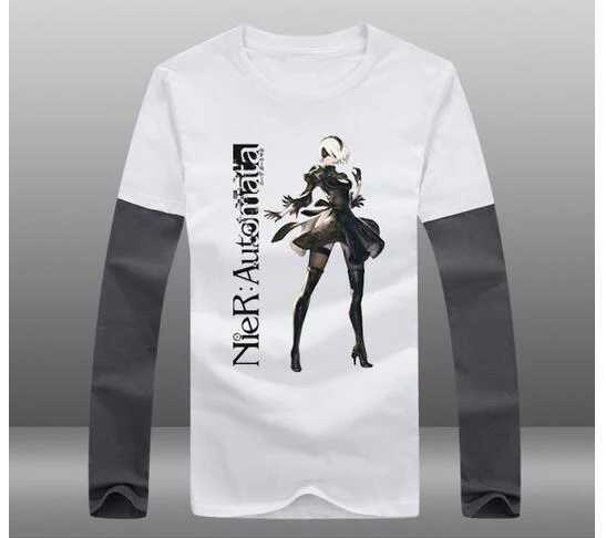Горячая консоль игры хлопковые футболки Nier Automata футболка