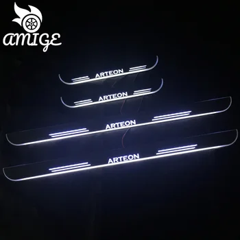 

Custom car logo For Volkswagen ARTEON 2017 2018 2019 VW Moving LED Welcome Pedal Car Scuff Plate Pedal Door Sill Pathway Light