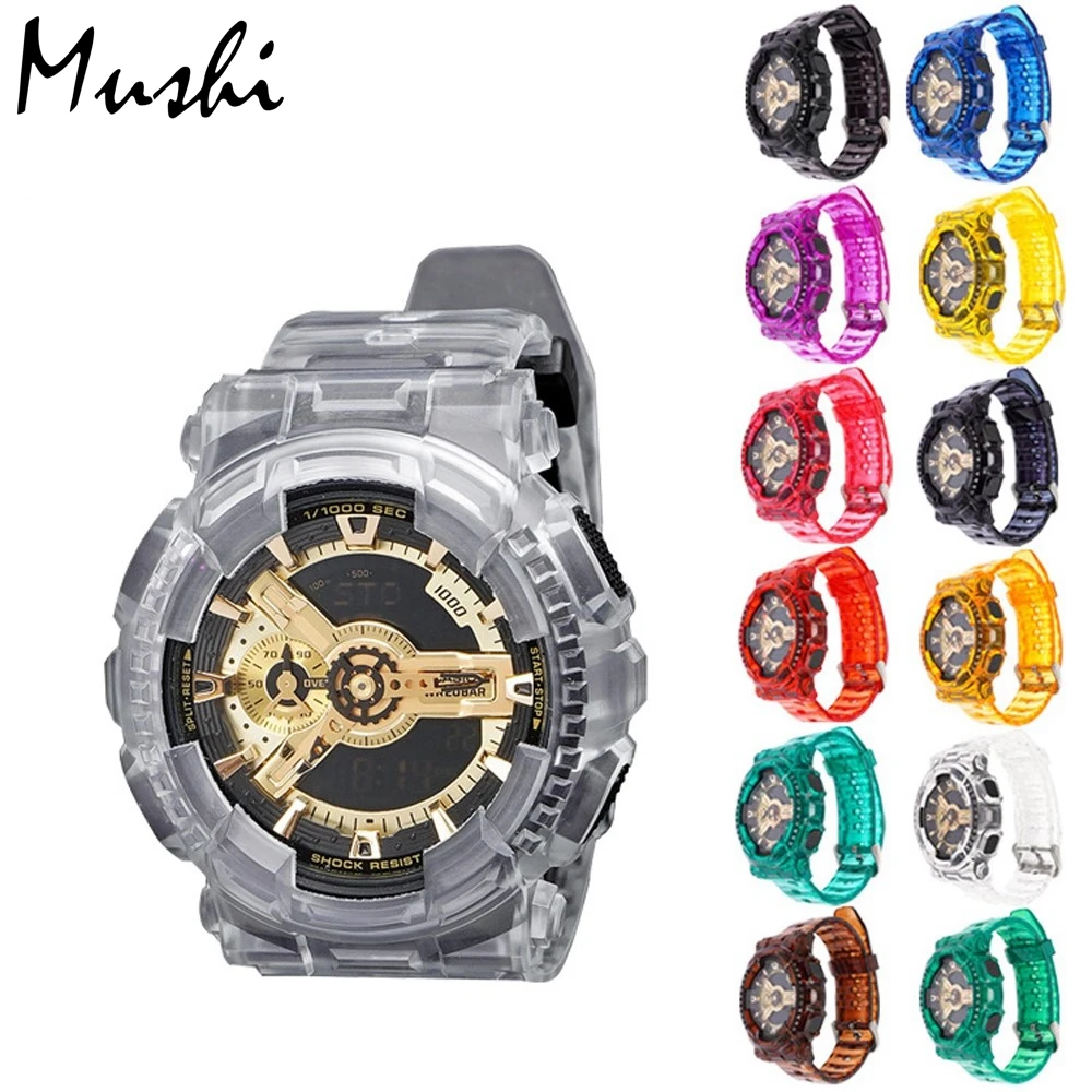 Colorful Resin Sport Strap for Casio G SHOCK GA 100 GA 110 GA 120 GD 110  Transparent Men Replacement Watch Band Protective Case|Watchbands| -  AliExpress
