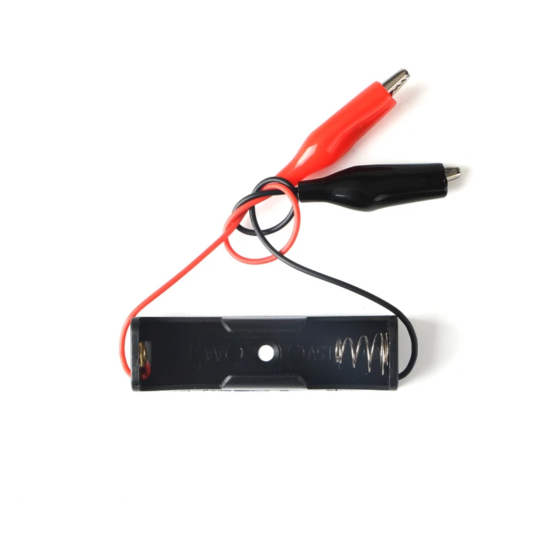 

1 X AA 1.5V Battery Holder Plastic Case Storage Box Black Batteries Compartment Holder Shell With Alligator Clips