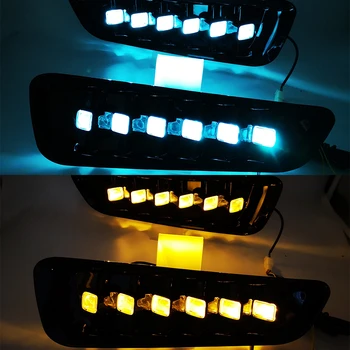 

Car Flashing 1 Set DRL LED Daytime Running Lights with Turn Signal Yellow Fog Lamp For Ford Raptor SVT F150 2016 2017 2018 2019
