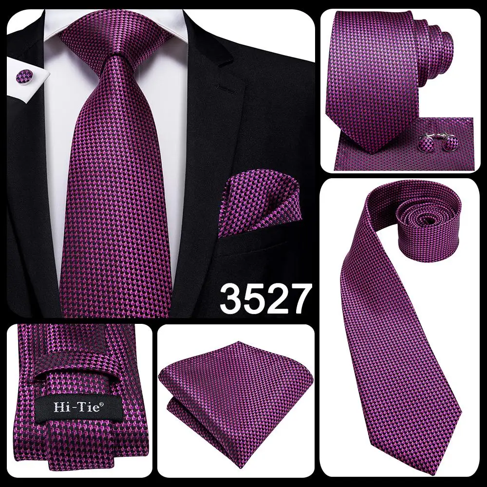 Hallo-Krawatte Helllila Solide Seide Hochzeit Krawatte Für Männer Qualität Hanky Manschettenknopf Geschenk Krawatte Set Mode Neuheit Designer dropshipping – Detail 8