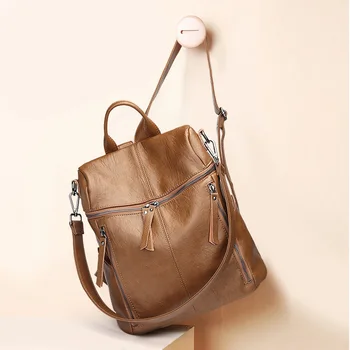 

Women's Bag Leather Backpack Folding Bandage Fashion Bag Waterproof Leisure Trend Simplicity All-Match New Hot Sale
