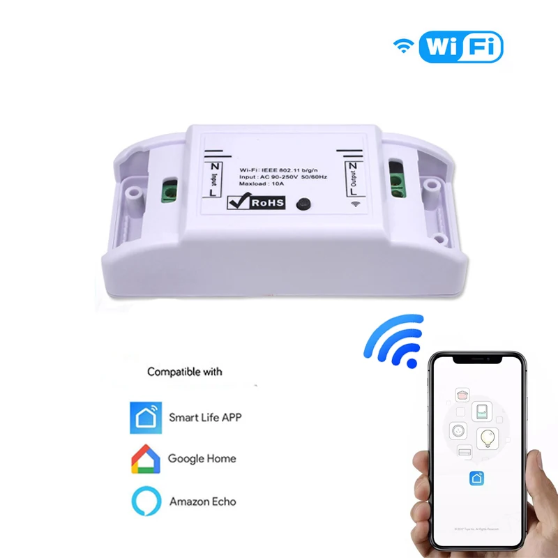 WiFi Smart Switch Wireless Home Automation Relay Module DIY Remote Controller Works with Google Home Alexa amazon