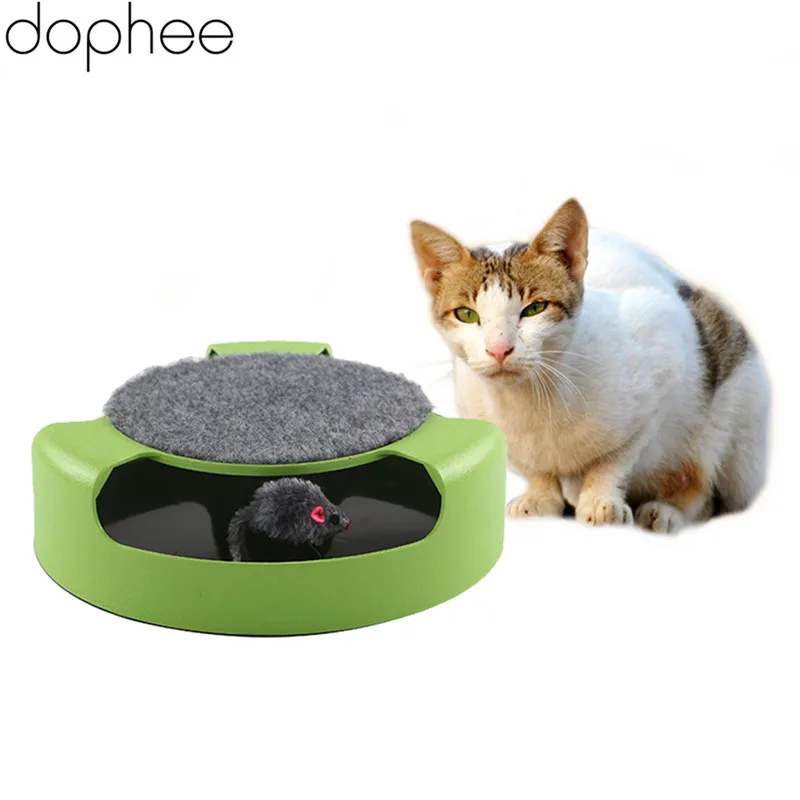 Dophee игрушка для домашней кошки интерактивная игрушка с вращающейся бегущей мышкой Когтеточка ловить мышку кота забавная интерактивная игрушка для укуса
