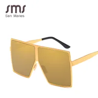 Square Sunglasses WoFashion Metal Sunglasses Blue Gold
