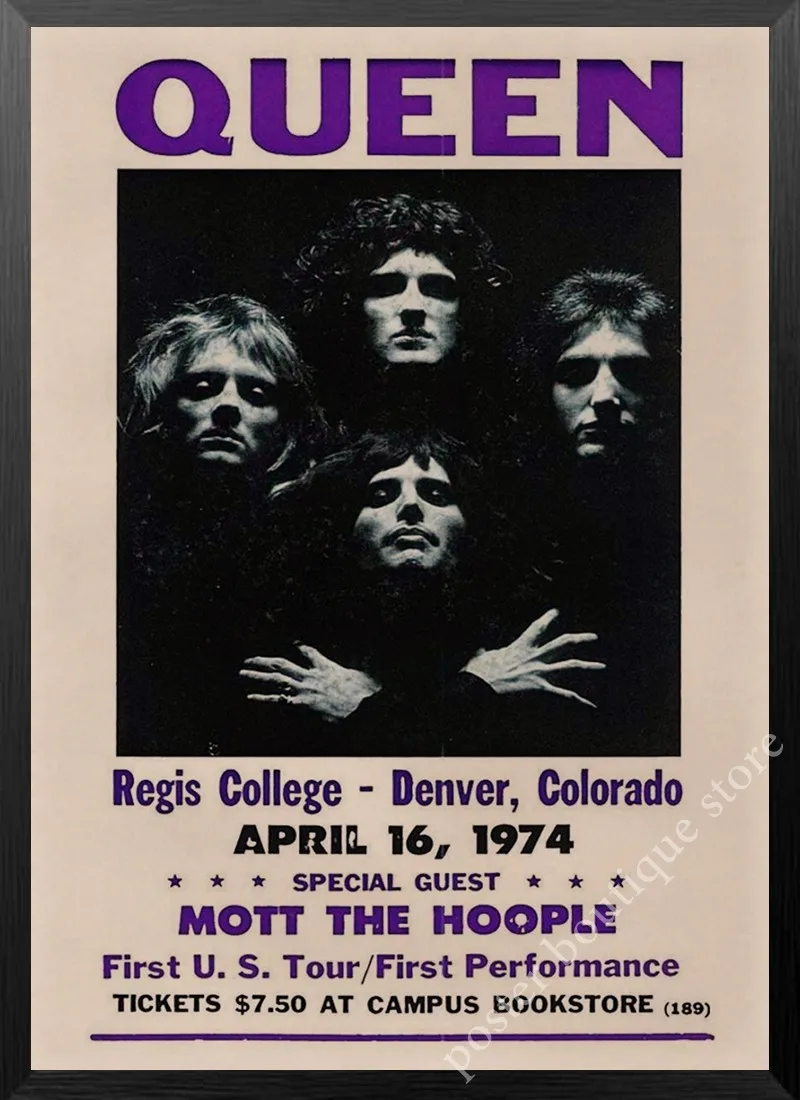 Queen Band музыкальный плакат на крафт-бумаге Фредди Меркьюри, Brian мая винтажная Высококачественная декоративная роспись стены стикер