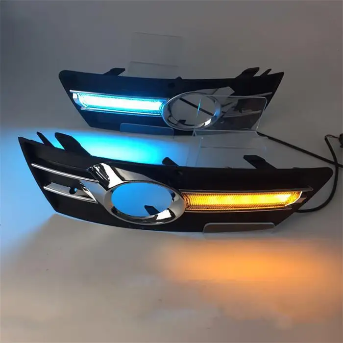 

Car Flashing led DRL daytime running light For 9-13year Volkswagen CC Blue Day Lights fog lamp hole cover function Signal light