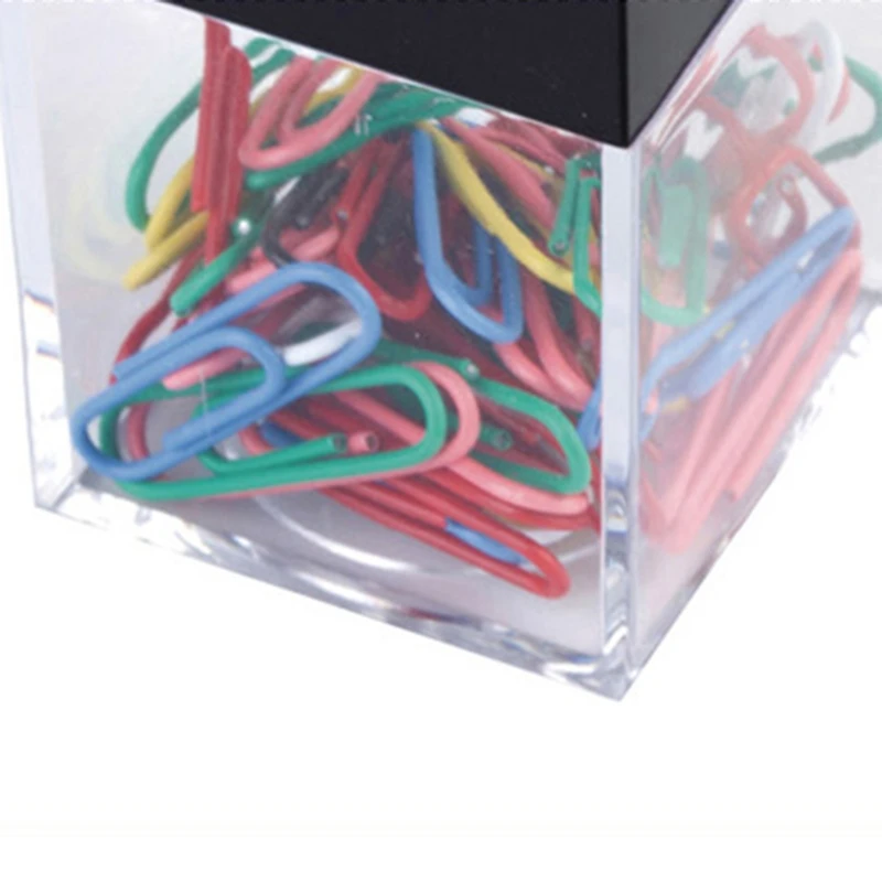 Magnetic Paper Clip Dispenser Desk Organizer Holder Widen Openning Easy Access Office School Staioneries Supplies 4