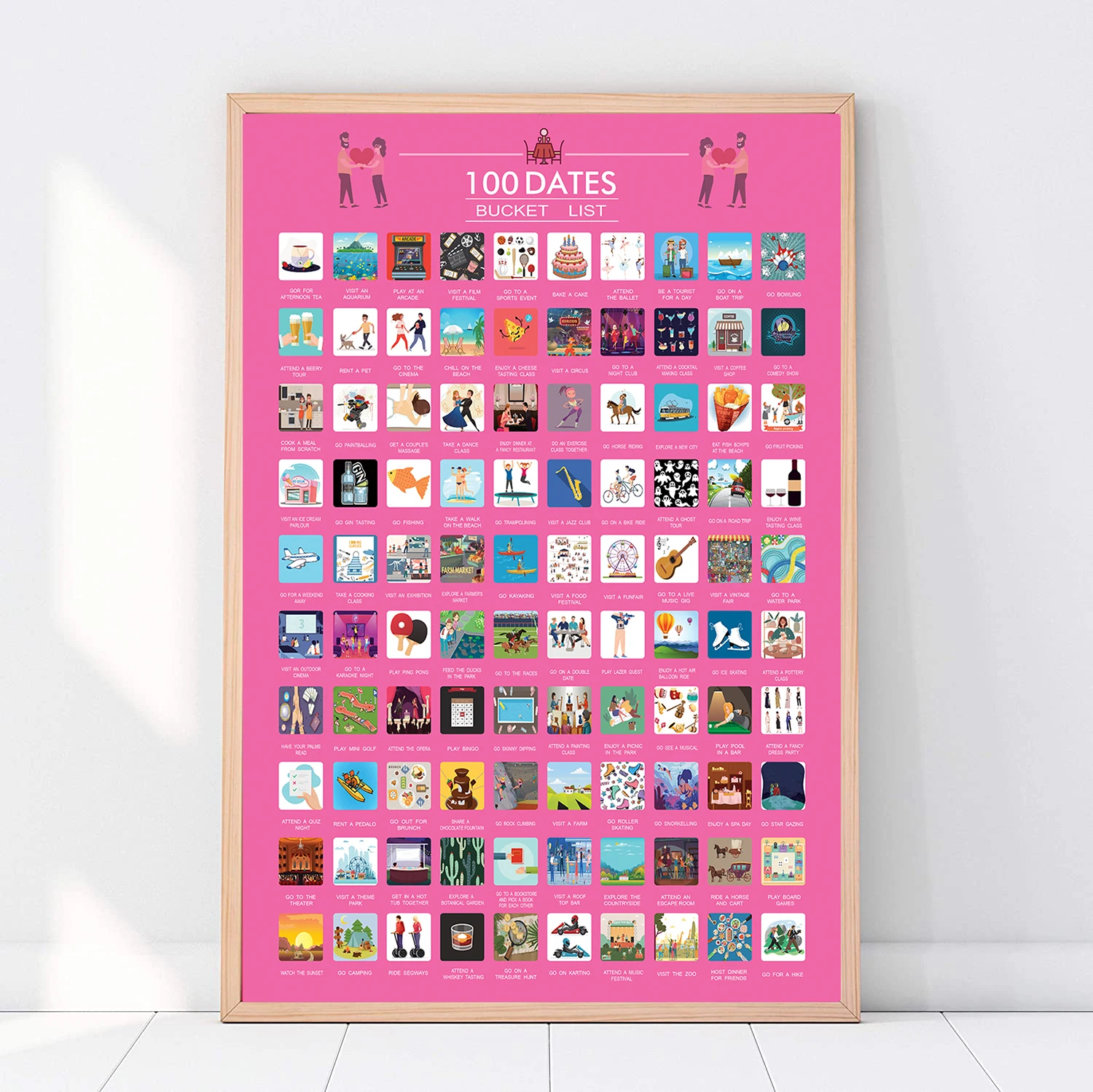 

100 Dates Bucket List Canvas Art Paintings For Living Room Bedroom Modern Posters And Prints Wall Poster Home Decor Cuadros