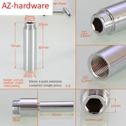 Pipe Fittings 1/2 inch lengthened inner and outer wire direct copper plating straight pipe ancient inner hexagon extension pipe