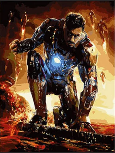 Balala DIY Marvel Мстители Endgame Железный человек живопись по номерам настенные художественные плакаты картины для декора гостиной без рамы холст - Цвет: iron man
