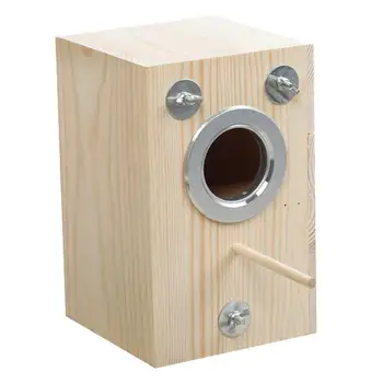 

1Pc Wood Bird Nest Bird Breeding Box Birds Incubator Cages Bird Hatchery Breeding Box