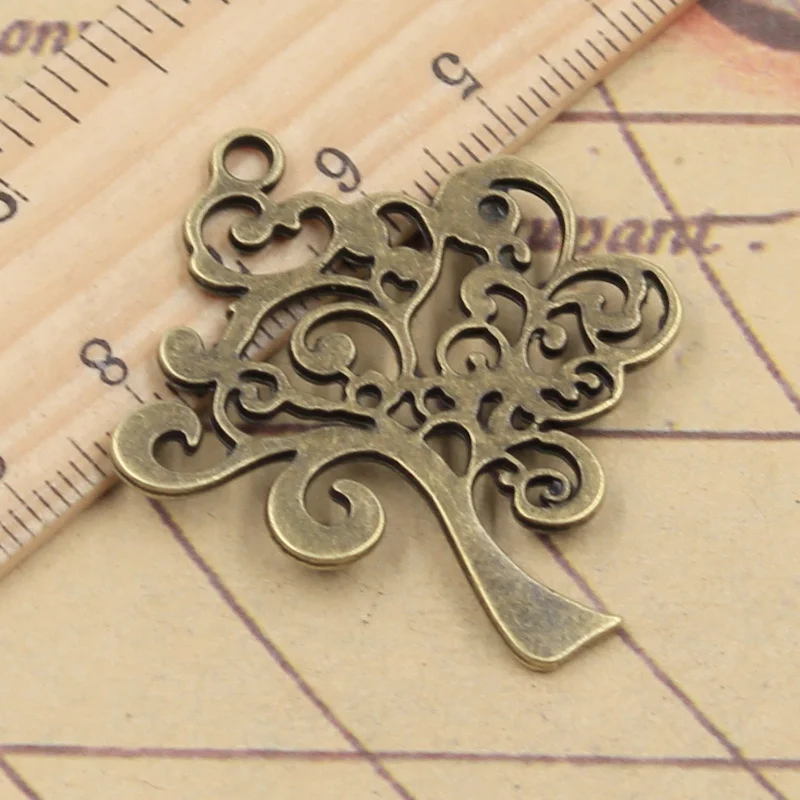 8 шт амулеты Древо мира 42x37 мм античные бронзовые серебряные цветные Подвески