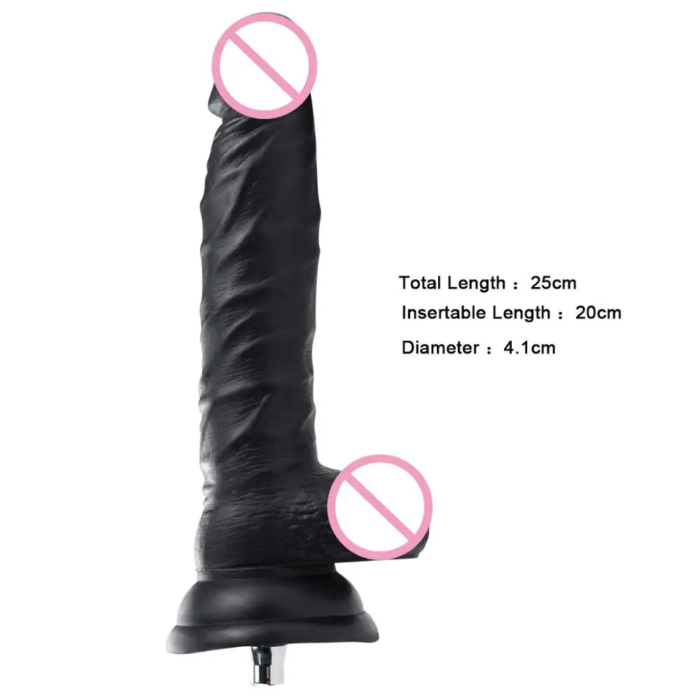 Sex Machine Accessories Balck Penis Attachment for ANNGEOK Metal Love Machine Realistic Texture for Women Masturbator AN-S1