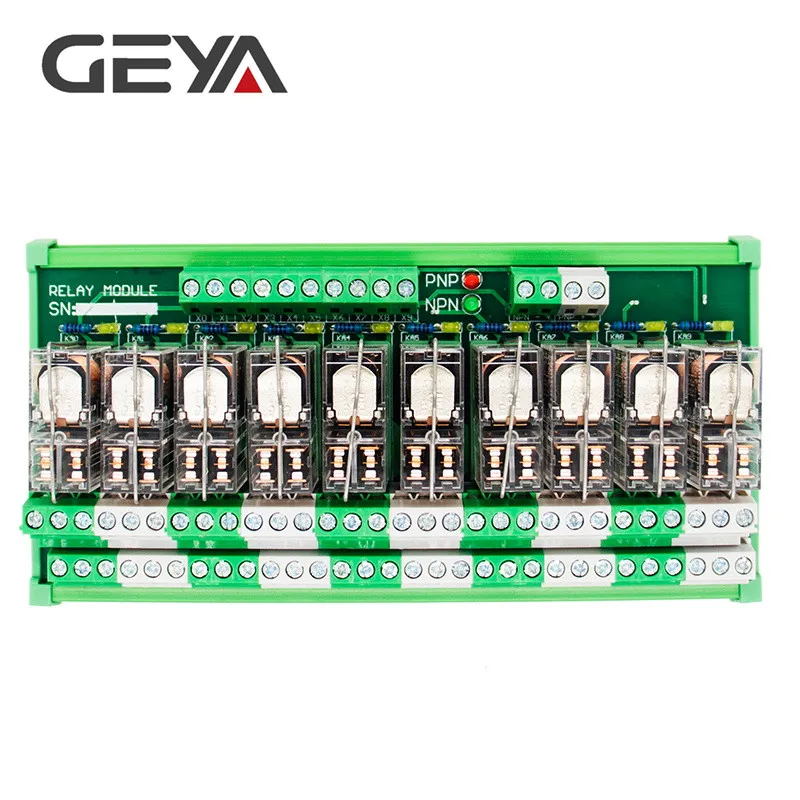 GEYA 2NG2R DPDT реле 10 каналов Omron релейный модуль 2NO 2NC штепсельное реле 12 в 24 В