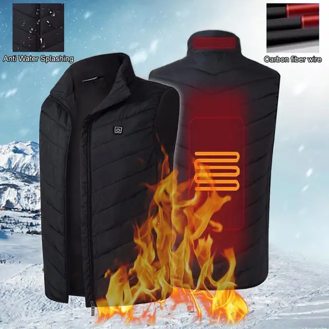 US $9.19 Men Women Electric Heated Vest Heating Waistcoat Thermal Warm Clothing Control Temperature Usb Outd