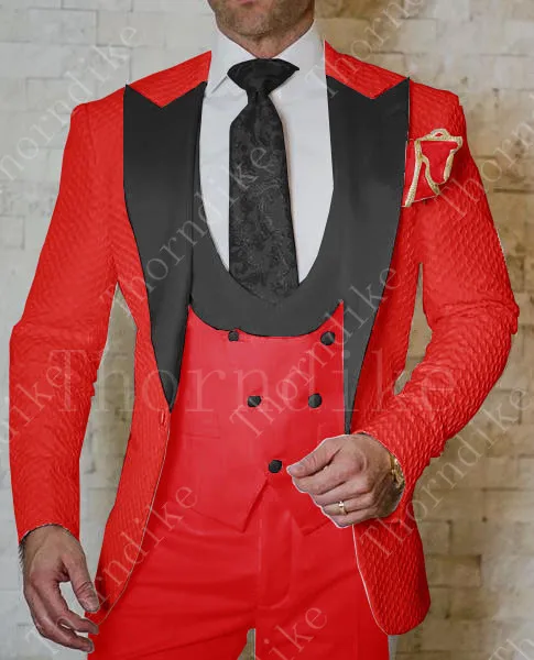 suit 14 Костюм Homme дизайн формальный смокинг 3 шт остроконечные лацканы свадебные костюмы для мужчин приталенный Белый Жаккардовый мужской костюм жениха - Цвет: suit 14