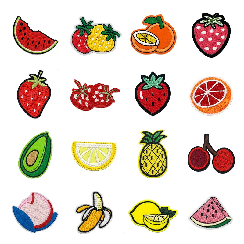 

Banana Lemon Cherry Peach Pineapple Watermelon Fruit Embroidery Iron on Patches for Clothing Kids Clothes Applique Cloth Sticker