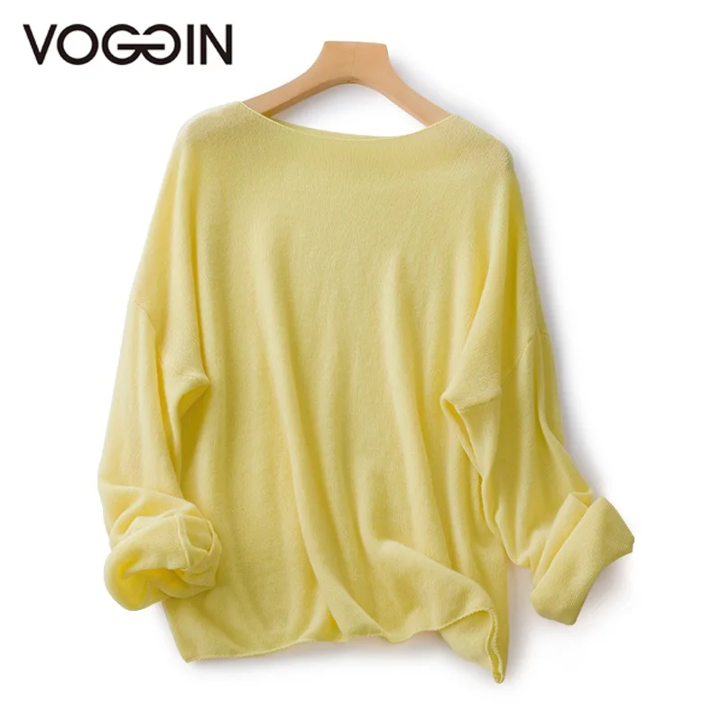 

VOGGIN Pullover sweater knitted women winter 2020 plus size O-neck Merino wool Female Pullover Sweaters Ladies Loose Knitted