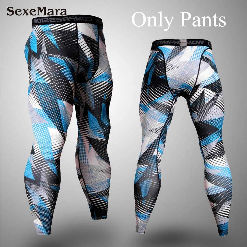 Only Pants Мужской компрессионный комплект для бега, термобелье, спортивный костюм, кальсоны, рубашки, спортивный костюм, камуфляжный комплект для мужчин - Цвет: Only Pants