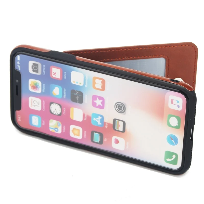 Модный Вертикальный кожаный чехол для iPhone XS Max XR XS X 7 8 6 6S Plus многослойный кошелек на молнии с отделением для карт PU для iPhone 7