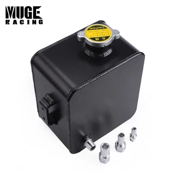 

2.5 Litre Polished Universal Aluminum Header Water Tank with Cap Car Racing Modified Parts Cooling Radiator Black Silver OCC033