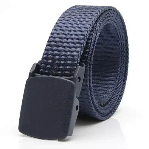 Dark Blue Модные регулируемые мужские ремни, однотонные, с пряжкой, для брюк, поясной ремень, для улицы, поясной ремень, пояс для брюк, пояс для брюк - Цвет: Dark Blue