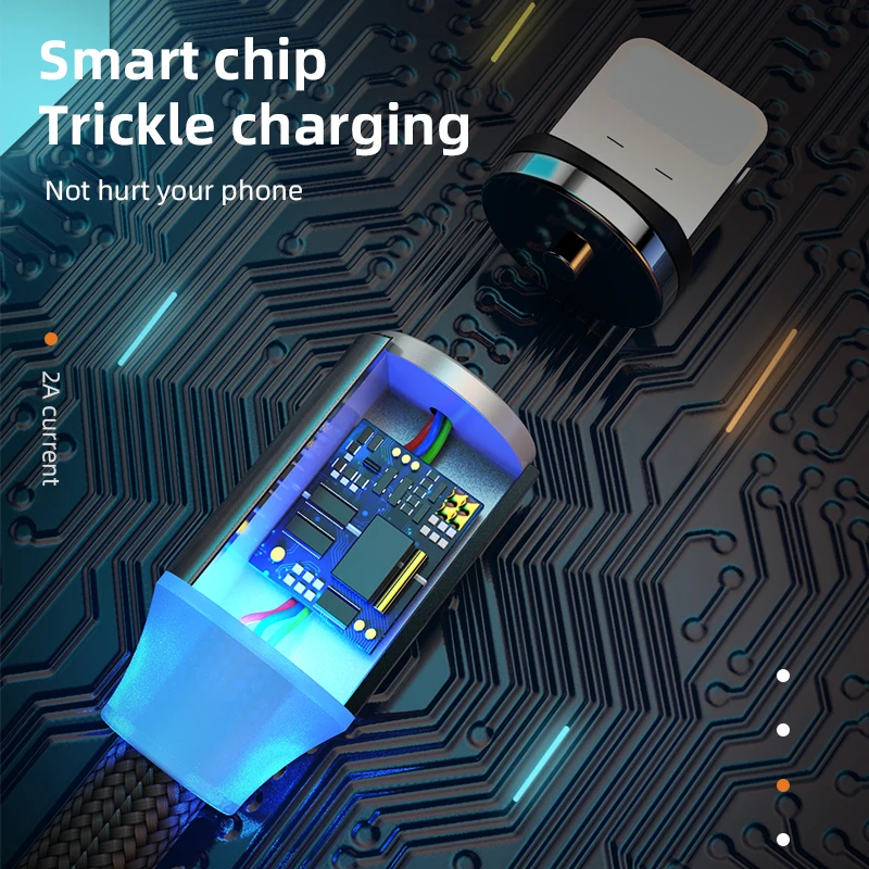 ! ACCEZZ 3 в 1 светодиодный магнитный зарядный кабель для освещения Micro USB Type C Быстрая