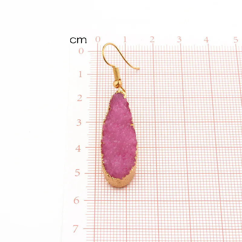 Vintage Bijoux Boho Geometric Druzy Resin Earrings Long Drop Earrings For Women Jewelry Statement Pendientes Mujer Moda 2019 (2)