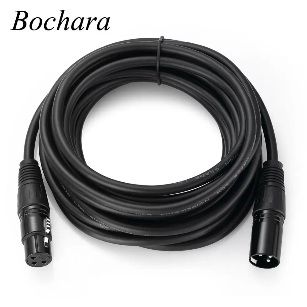 Кабель Bochara XLR штекер гнездо M/F OFC аудио кабель экранированный для микрофона