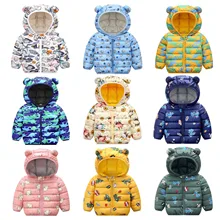 

6M-4Y Toddler Kids Newborn Jacket Coat Padded Winter Jacket Solid Cartoon Print Thick Down Jackets куртка для новорожденых 00