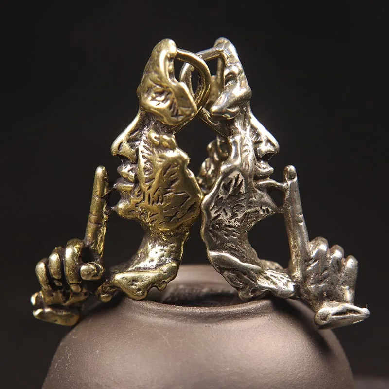 brass quiet keychain pendant (9)