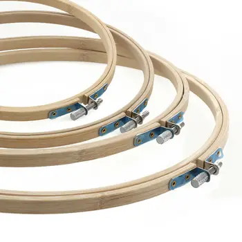 

4pcs Embroidery Hoops Round Natural Bamboo Wooden Sewing Embroidery Cross Stitch Ring Hoop Crafts 6, 8, 10, 12 Inch