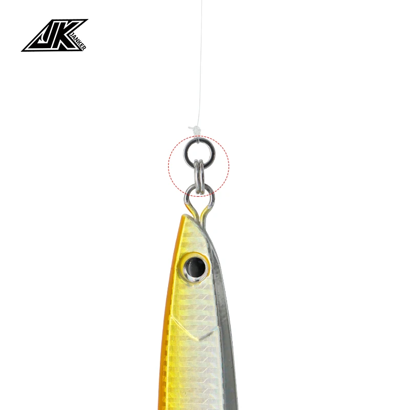 JK 55-200LB Power Combi Stainless Steel Fishing Split Rings Lure Solid Ring Loop For Blank Crank Bait Tool Kit Metal Key Holder