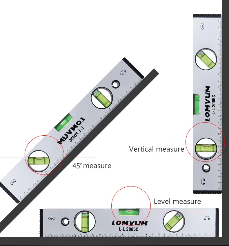 LOMVUM рычаг измерительная линейка высоко точный спиртовой уровень Магнитная линейка нержавеющие пузыри измерительные приборы высокой точности