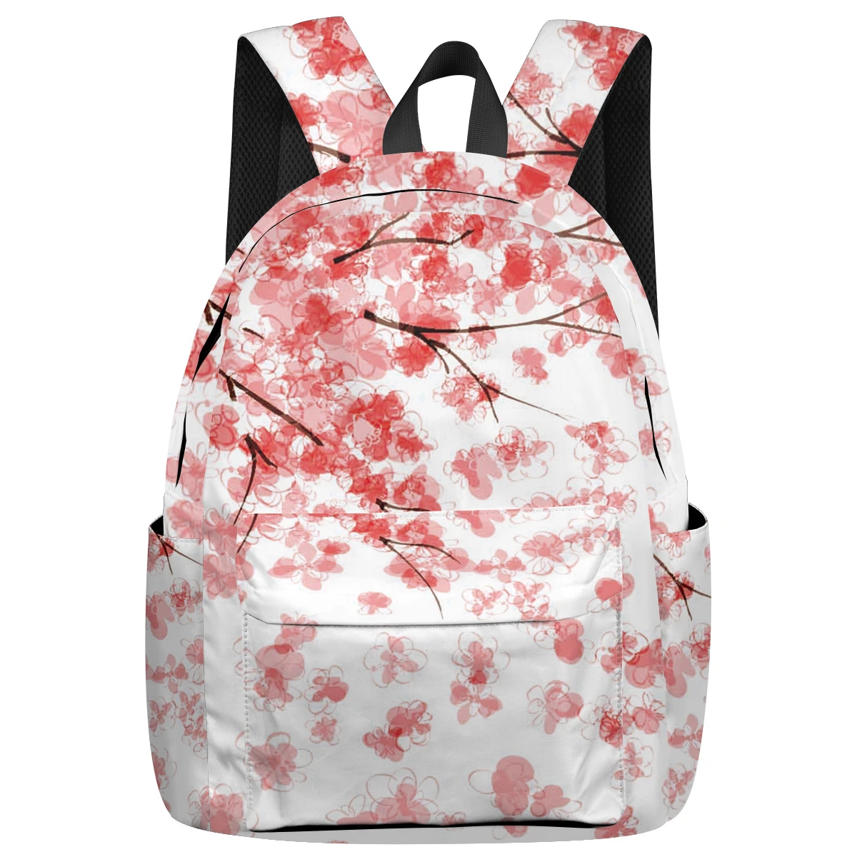 Pink Cherry Blossom Backpack Beautiful Floral Print Rucksack Spring Bookbag for Nature Lovers