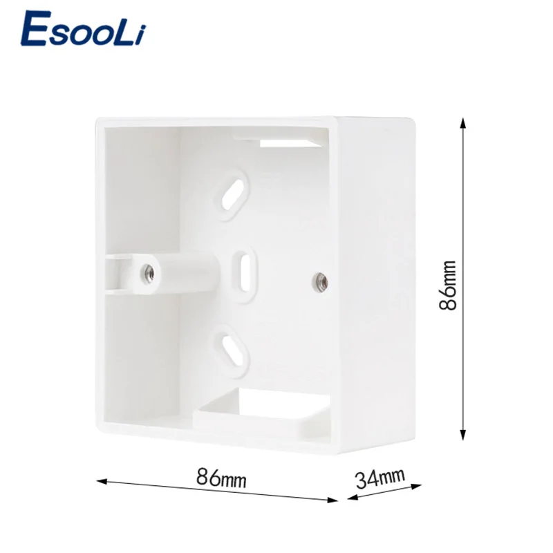 EsooLi 86X86 ПВХ утолщение распределительная коробка настенное крепление кассеты внешний монтажный ящик подходит для 86 стандартных переключателей и розеток