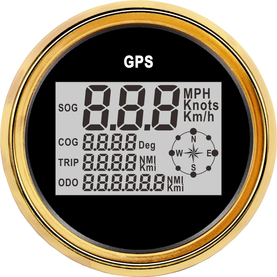 Black Gold-GPS 85 мм gps Спидометр+ датчик lcd цифровой дисплей спидометры с красной подсветкой мотоцикл автомобиль Лодка Одометр Водонепроницаемый 9-32 в - Цвет: Black Gold-GPS
