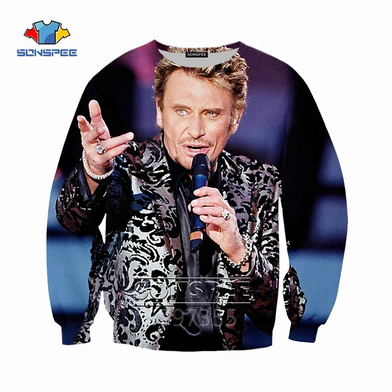 6 SONSPEE Johnny Hallyday Harajuku/Детские толстовки с 3D принтом детская одежда для мальчиков и девочек-подростков Топы, пуловер с длинными рукавами SW125 - Цвет: 6