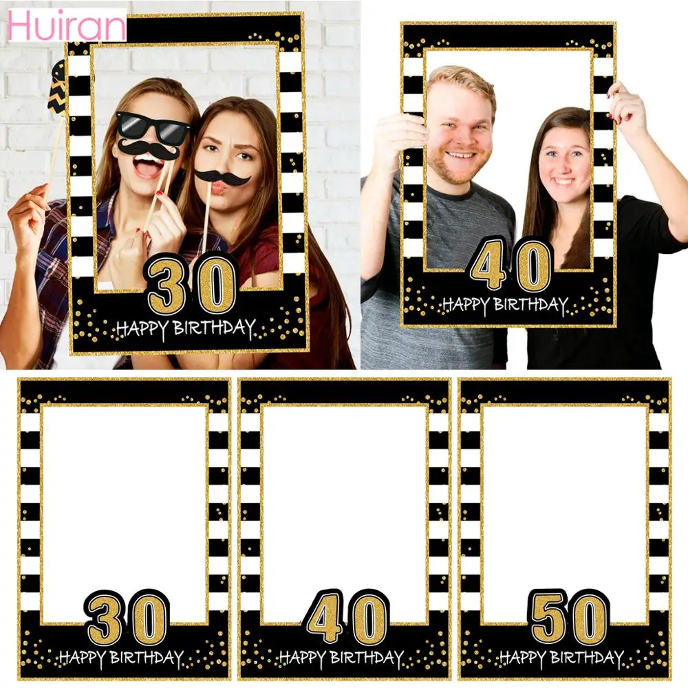 

HUIRAN Black Gold Balloons 30 40 50 Years Cheers to 30 years Balloons Birthday 40 Years Birthday 50 years Party Decor Supplies