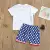 Citgeett Summer Kids Boys Casual Two-piece Clothes Set White Short Sleeve Tops and Shorts Independence Day Clothes Set