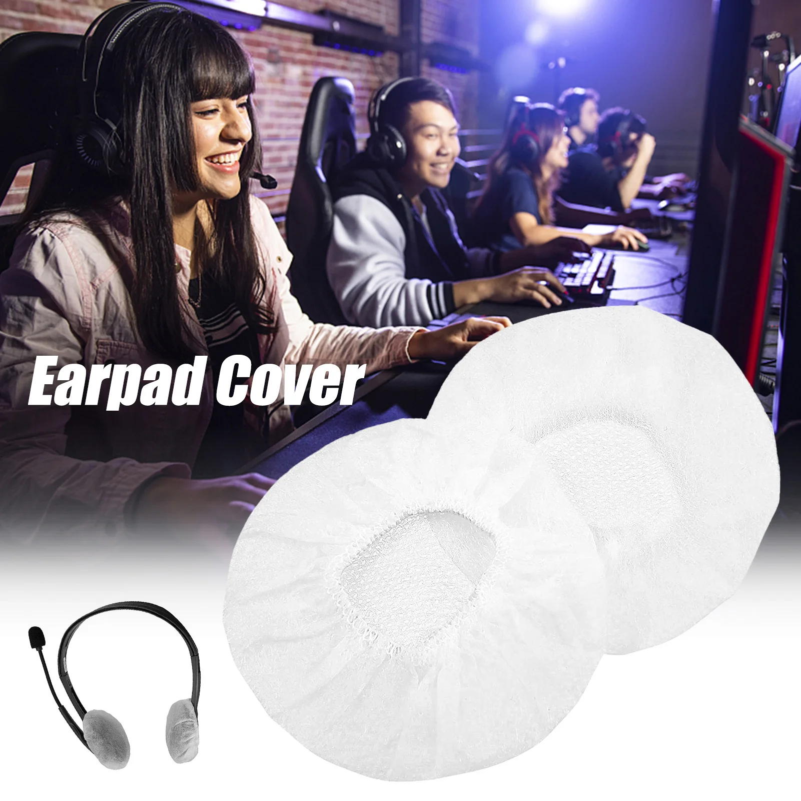 100Pcs Disposable Headphone Ear Covers Non-Woven Earpad Covers Stretchy Earcup Covers Fit For Most On Ear Headphones