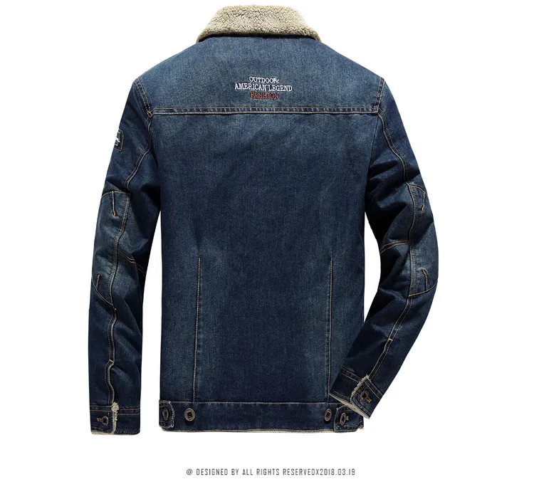 Harajuku Men Jacket Coats Winter Military Bomber Jackets Parka MaleMasculine Fashion Denim Jacket Mens Fleece Thick Coat