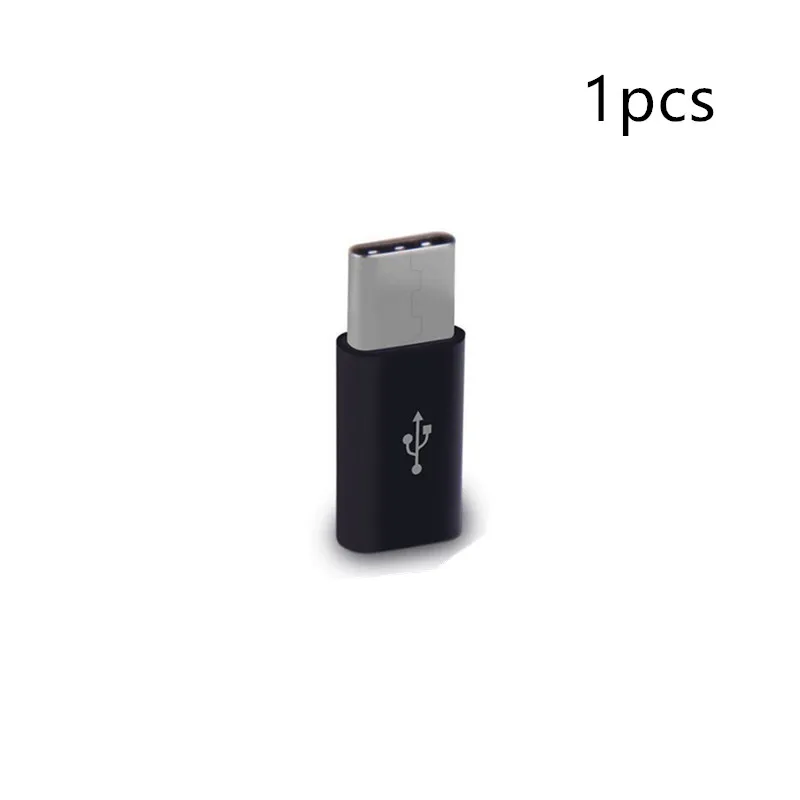 1pcs(Black) 5 шт. изысканный маленький Micro Usb Мужской к type-c женский Microusb к type C удобный Общий адаптер конвертер для huawei samsung - Цвет: 1pcs(Black)