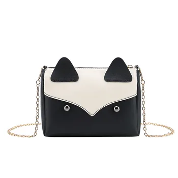 

Women Mini Shoulder Bag Fashion Cute Cat PU Leather Messenger Crossbody Bag Ladies Chain Small Handbags Casual Clutch Bag Wallet