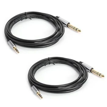 

2Pcs 4Ft 1/4 Inch Male to 1/8 Inch 3.5mm Male to Male Stereo o Cable o Jack Headphone Cable for Guitar Amplifier