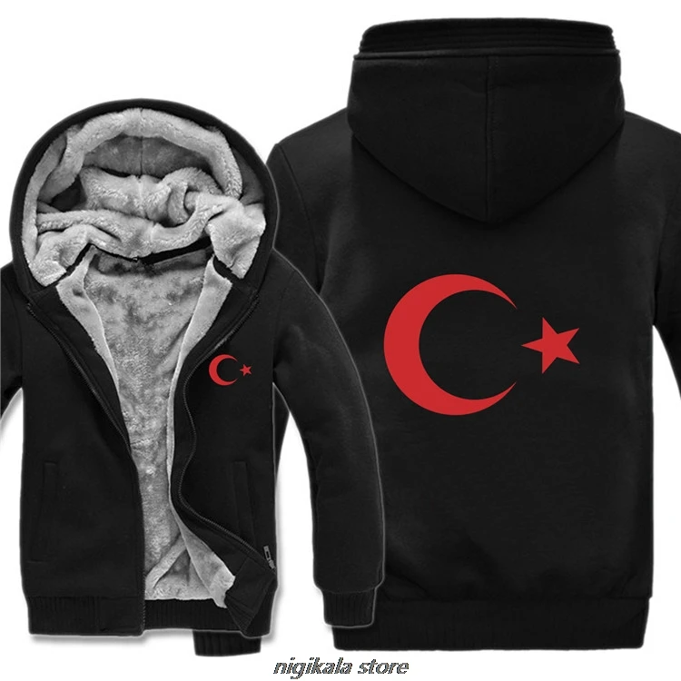 Новые зимние турецкие флаги толстовки куртка мужская повседневная плотная флисовая Страна Флаг Турция толстовки пуловер Мужское пальто - Цвет: As picture